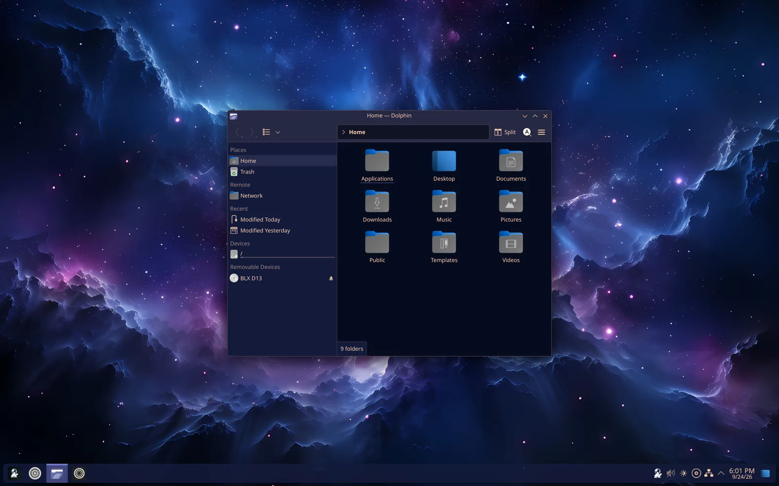 The Based Plasma desktop, booted live