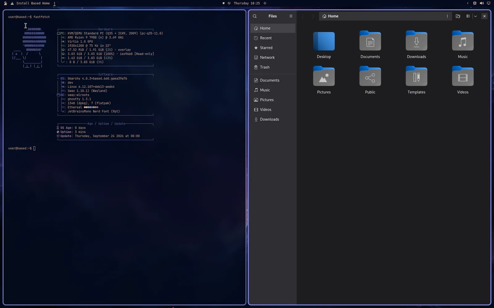 The Based SwayFX desktop, booted live